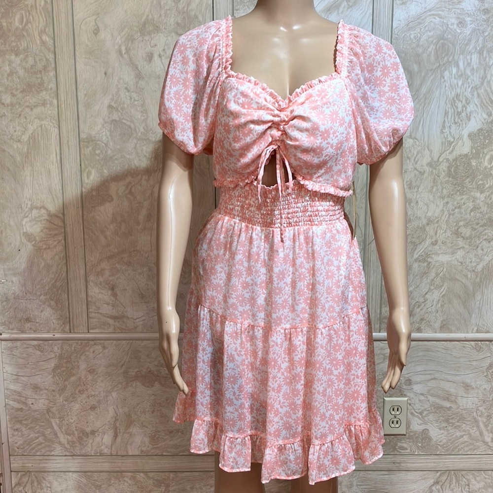 Pink Floral Two-Piece Dress